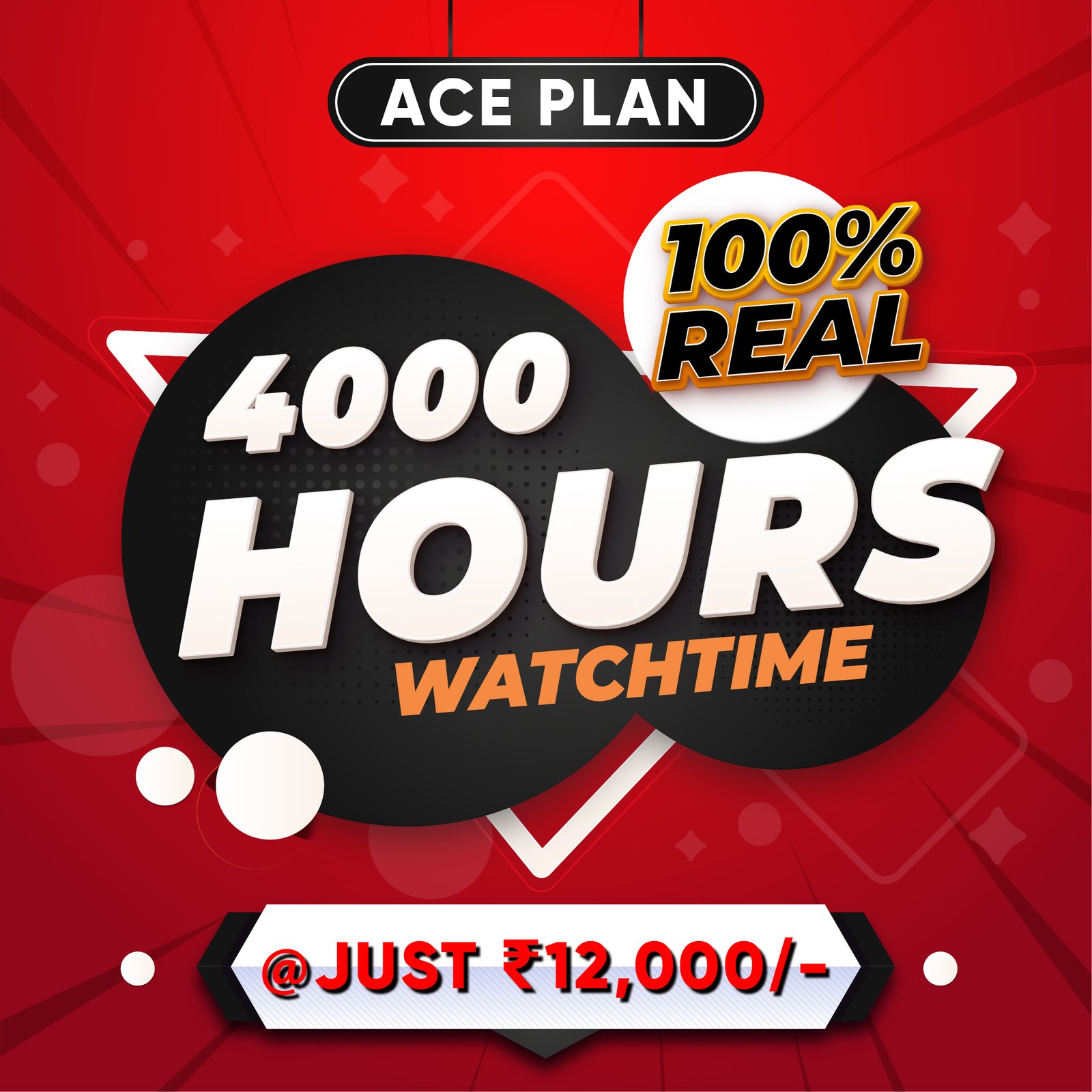 Buy 4000 hours youtube watch online time