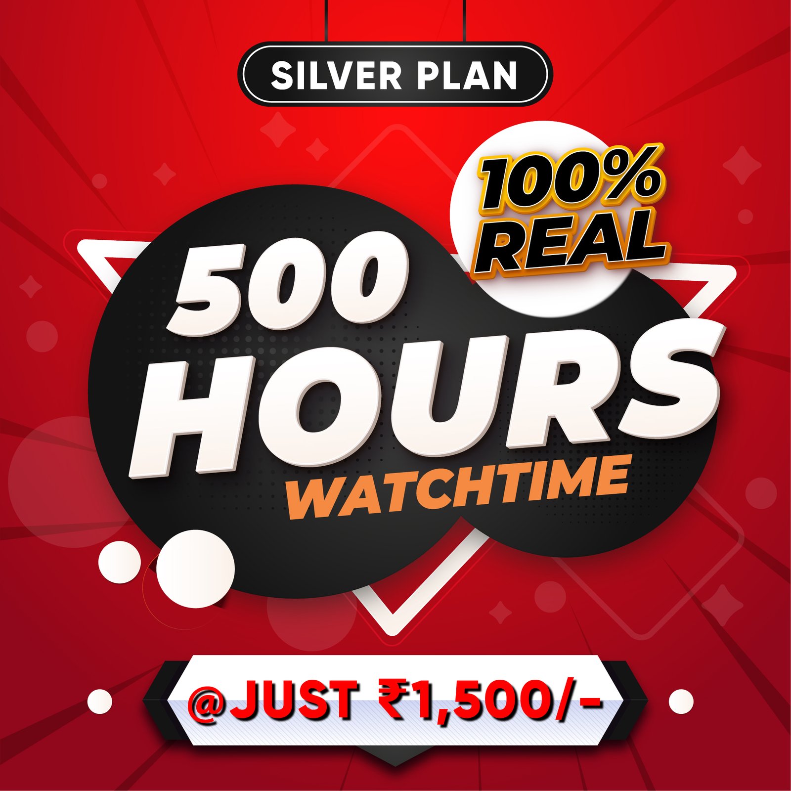 Get 500 Hours Real YouTube Watchtime